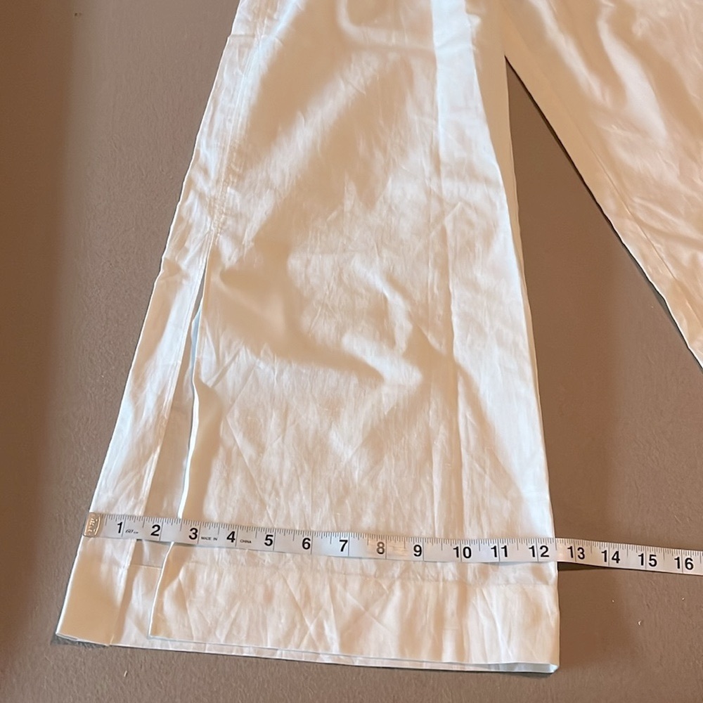 FRAME Crea Lounge cotton-blend wide-leg pants - White/Ivory/Cream - XS - Picture 13 of 15